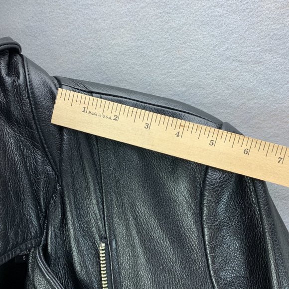 **SOLD**Vintage Wilsons Leather Jacket Womens Small Black Asymmetrical - Picture 12 of 16
